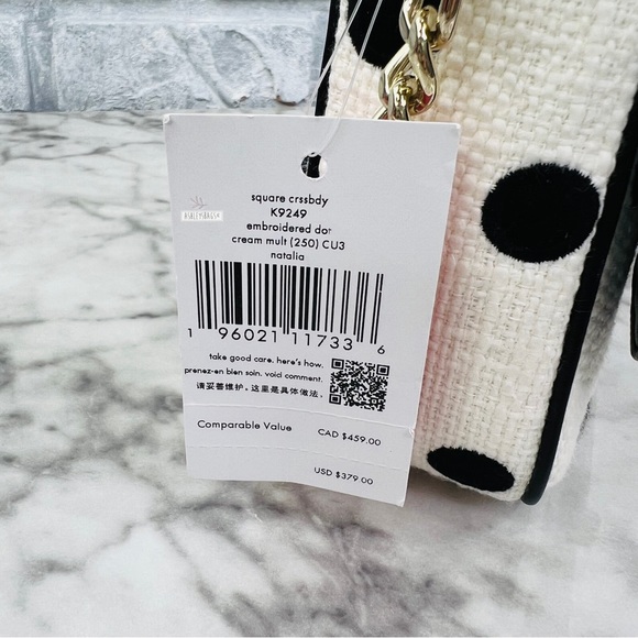 Kate Spade Natalia Square Embroidered Polka Dot Crossbody Handbag - Picture 9 of 10